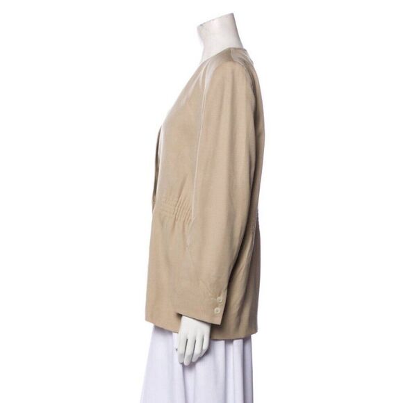 Valentino Authentic Vintage Solid Beige Long Sleeve Blazer Jacket 12 46 Large - Picture 2 of 7